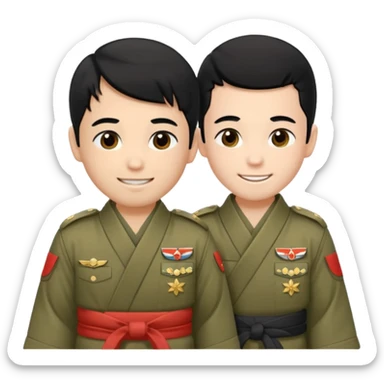 two brothers and two different sides of the world fighting, but still being in brotherly love. No one is an exchange student sticker