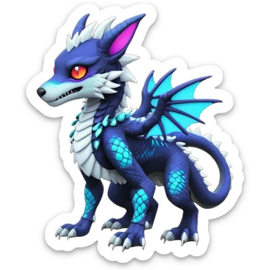 Cool gothic cute badass Scaley cyber-Vernid-Protogen-Primagen-Dutch-Angel-Dragon-Sergal-Trico-Fursuit-furry-fursona sticker