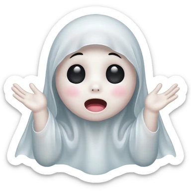 Okay those are wonderful, now make the ghost cover his eyes with cute little hands. Make sure the blush and the cuteness is retained sticker