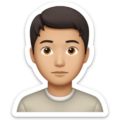 Asian guy looking demure sticker