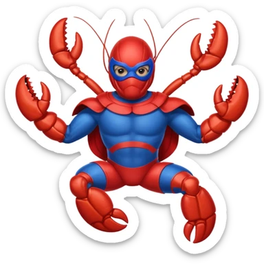 a lobster dressed as a superhero 🦞 sticker