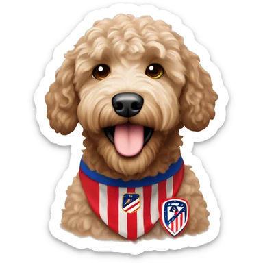atletico de Madrid labradoodle fan sticker