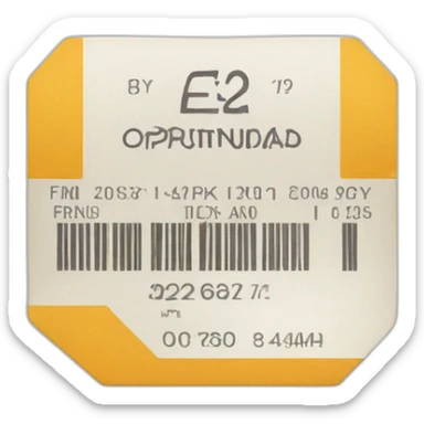 A ticket with the text Oportunidad sticker