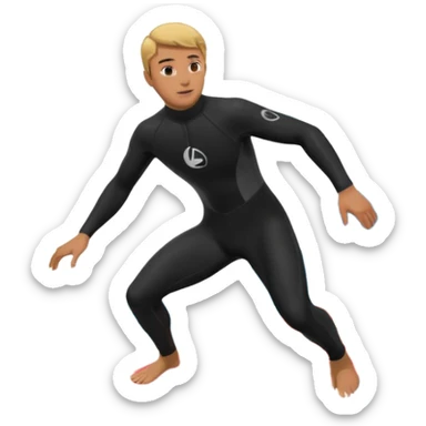 Kiter man con neopreno negro largo en el mar ,haciendo kite surf y un downloop sticker