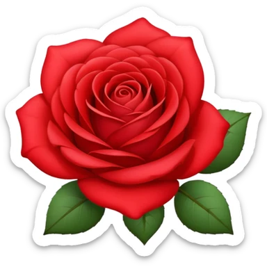 Rosa de color rojo y pequeña sin hojas  sticker