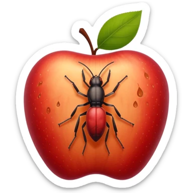 emoji of a small patch of skin (like on the neck or scalp) with a tiny red itchy bump and a small cartoon louse (bit) nearby, expressing mild irritation — clean, soft Apple emoji style, no gore, just symbolic redness and the insect clearly visible sticker