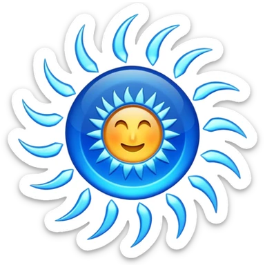 Rayos y centellas en expresión de alegría color azul sticker