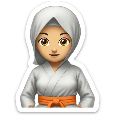 Hijab girl doing karate against goku sticker