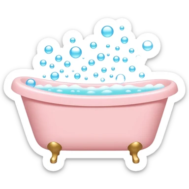 pale pink bathtub with bubbles sticker