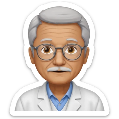 una imagen de un abuelo de 63 años sin bata medica con gafas sticker
