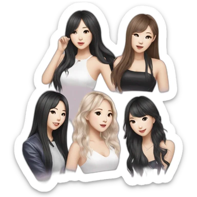 KPOP female music group members sticker