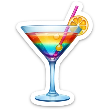 cocktail glass sticker