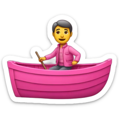 pink man in a pink boat sticker