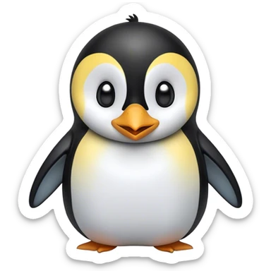 Cinematic Comical Emperor Penguin Portrait Emoji, Head tilted dramatically with an exaggeratedly shocked expression, featuring sleek, polished plumage with wide, comically expressive eyes filled with exaggerated disbelief, Simplified yet hilariously expressive features, highly detailed, glowing with a slightly sassy polar glow, high shine, dramatic yet playful, stylized with an air of cheeky arctic attitude, soft glowing outline, capturing the essence of a meme-worthy penguin that appears ready to side-eye its way into viral internet fame instantly! sticker