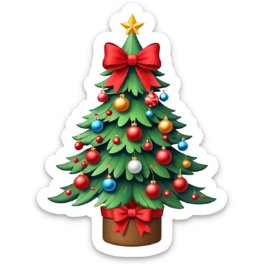 CHRISTMAS WHITE AESTHETIC CHRISTMAS TREE WITH BOWS sticker