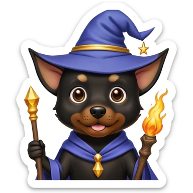black dog Wizard sticker