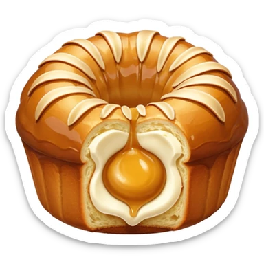 Alsacian kougelhopf with almonds on the top. The base is a bit larger than the top part sticker