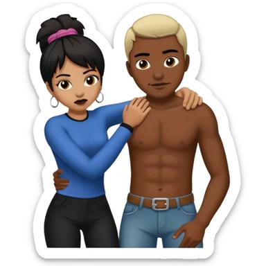 dark African american male getting spanked by emo mexican woman  sticker