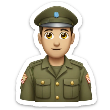 Un soldado caido i con la mano en la frente sticker