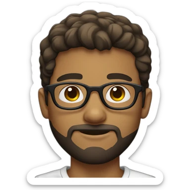 boy with spects and beard normal hair sticker