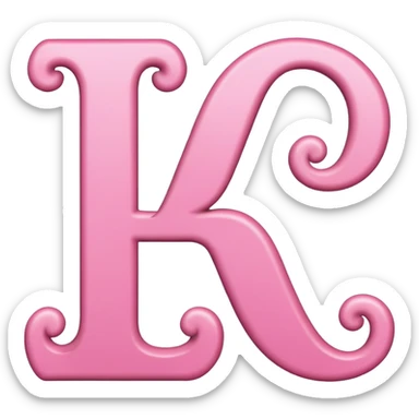 Pink, romantic, random letter of the alphabet sticker