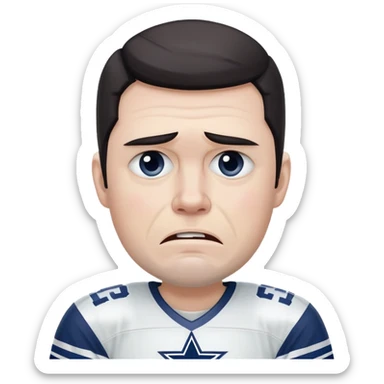 Crying Dallas cowboys fan (white male with dark hair) sticker