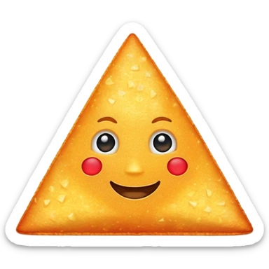 glowing sparkly dorito with face sticker