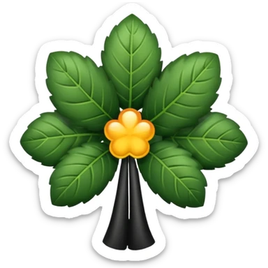 Trébol  color negro con cinco hojas  sticker