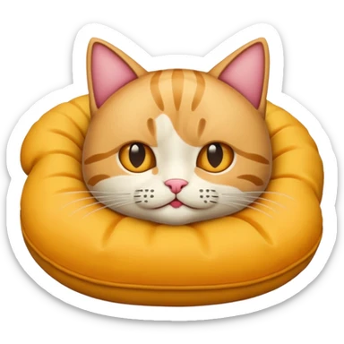 gatito acostado en un cojín sticker