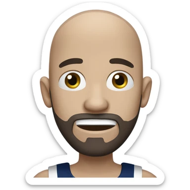 Bald white male with dark brown beard. He is holding dark blue Dallas Cowboys hat. He’s crying because he’s ashamed of being bald  sticker