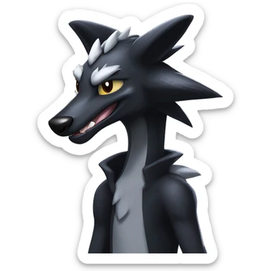 Black Cool Edgy Sergal-Seviper-Poochyena-Houndoom-Fakémon  sticker