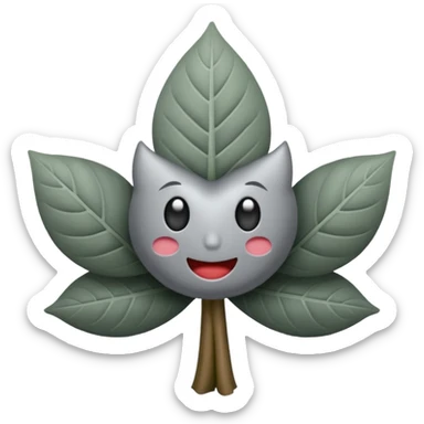 emoji de un trébol gris de 4 hojas sticker