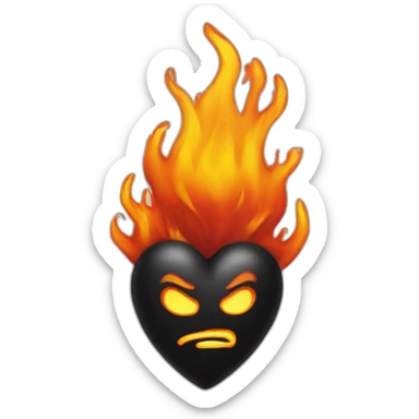 Blackheart on fire sticker