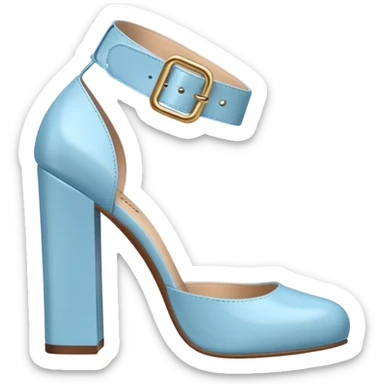 light blue high heels with block heel sticker