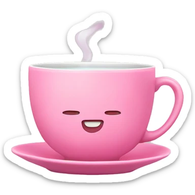 cute pink tea cup  sticker
