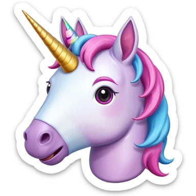 happy smiling unicorn sticker
