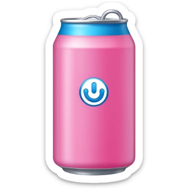 una lata de refresco rosa y azul sticker
