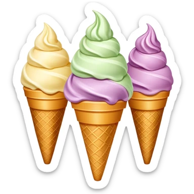Italian gelato street food with gentle colors sticker