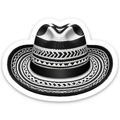 Colombian Sombrero Voltiao black and white sticker