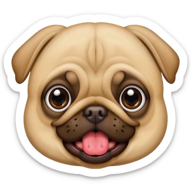 Pug with tongue sticker