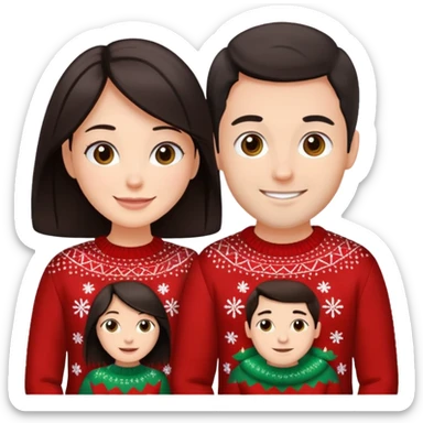 date night christmas couples, dark hair, facing each other sticker