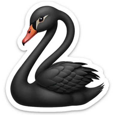 emoji blach swan copier sticker
