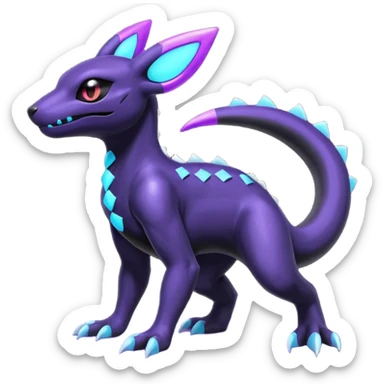 Shiny Dusknoir-Salandit-Umbreon-Fakémon-hybrid-creature (full body)  sticker