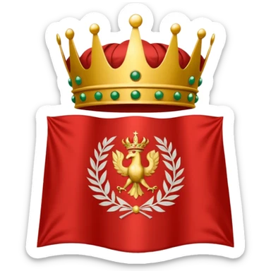 peux tu me générer le drapeau de l'empire romain en mode emoji drapeau basique avec une couronne de l'aurier et marquer SPQR au milieux sticker