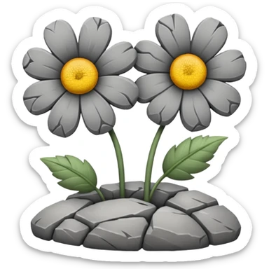 flowers made of stone sticker