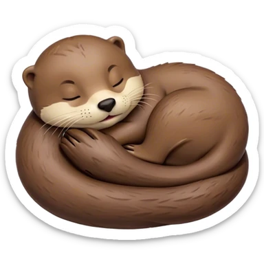 Meme-Worthy Cute Sleeping Otter Portrait Emoji, Head resting peacefully with a contented smile, showcasing a sleek, streamlined build and a luxuriously soft brown Fur, eyes shut in a serene, restful nap, Simplified yet hilariously adorable features, highly detailed, glowing with a soft, drowsy light, high shine, relaxed and utterly lovable, stylized with an air of playful laziness, bright and heartwarming, soft glowing outline, capturing the essence of a comically sleepy otter, so meme-worthy it feels like it could instantly become the next viral sensation of adorable slumber! sticker