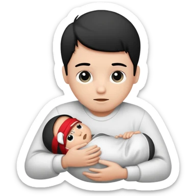 Newborn B&W with male sticker