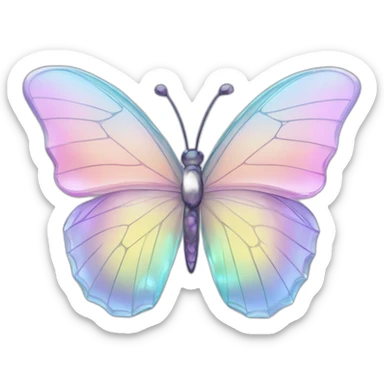 Pastel iridescent glass crystal butterfly sticker