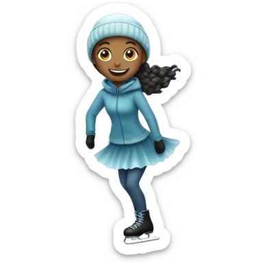 A girl ice skating sticker