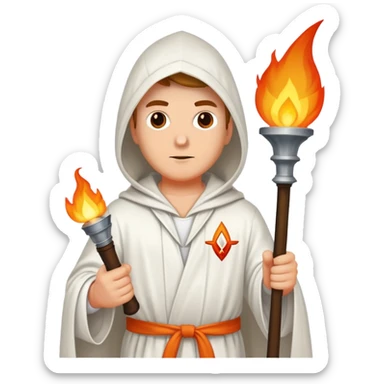 KKK member woth torch sticker